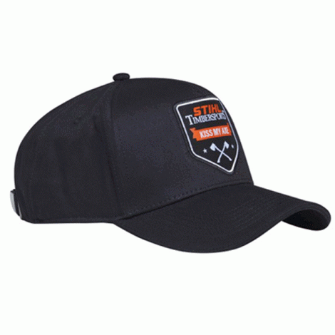 Stihl Cap - Baseball Cap TIMBERSPORTS "Kiss My Axe" - Black / Orange